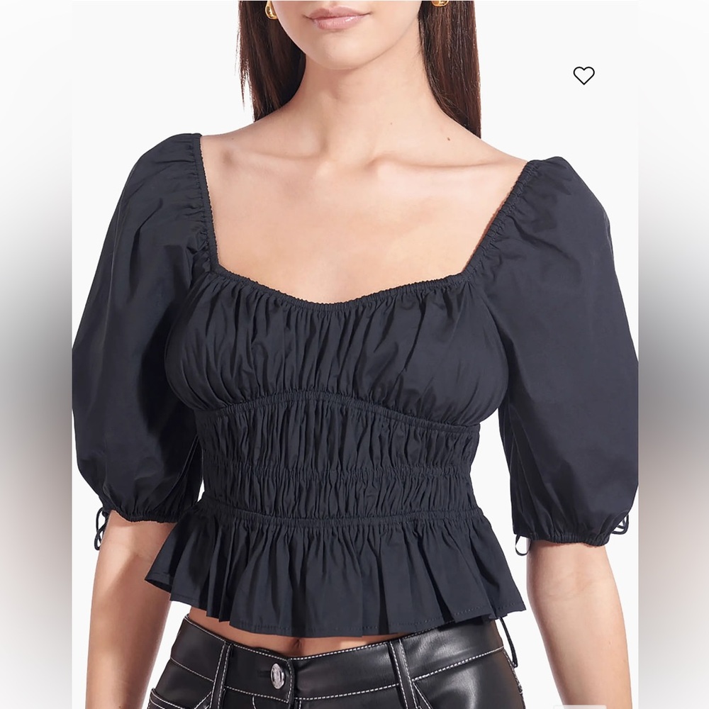 STAUD FAYE TOP - BLACK